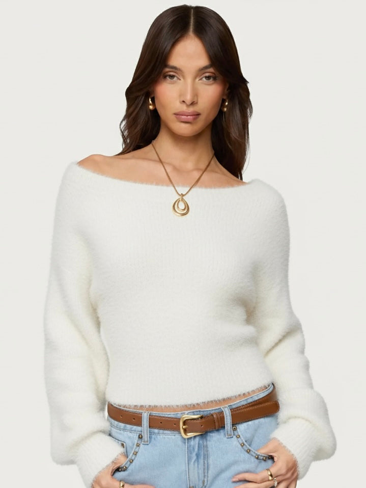 Mohair off sholder knit