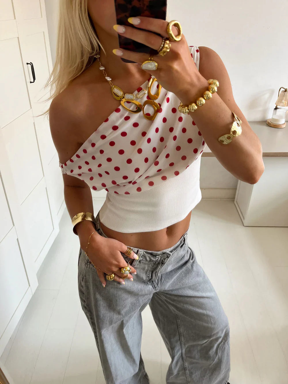 Kimmie polka dotted top