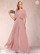 Arabella Cape-Overlay Wide-Leg Jumpsuit
