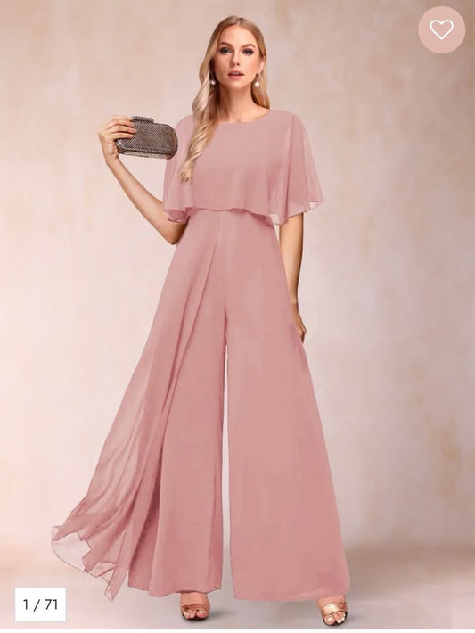 Arabella Cape-Overlay Wide-Leg Jumpsuit