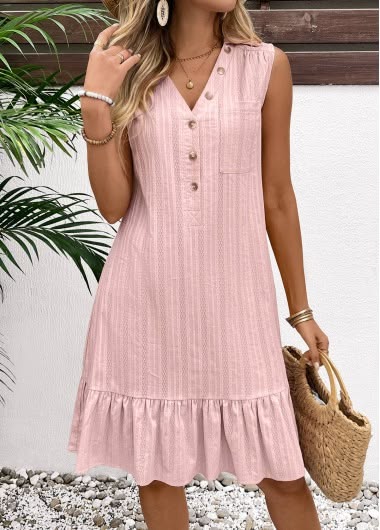 Margot Button-Front A-Line Dress