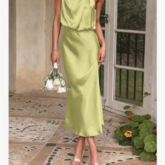 Margot Lime Cowl Neck Maxi Dress