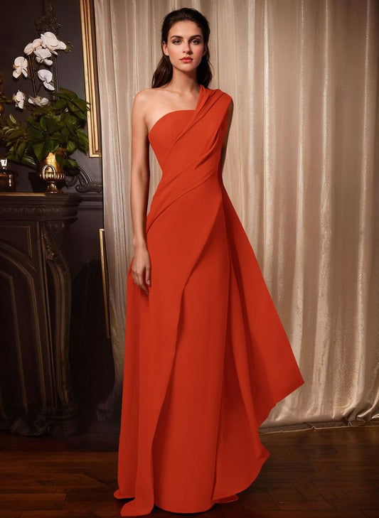 Vivienne One-Shoulder Crepe Gown