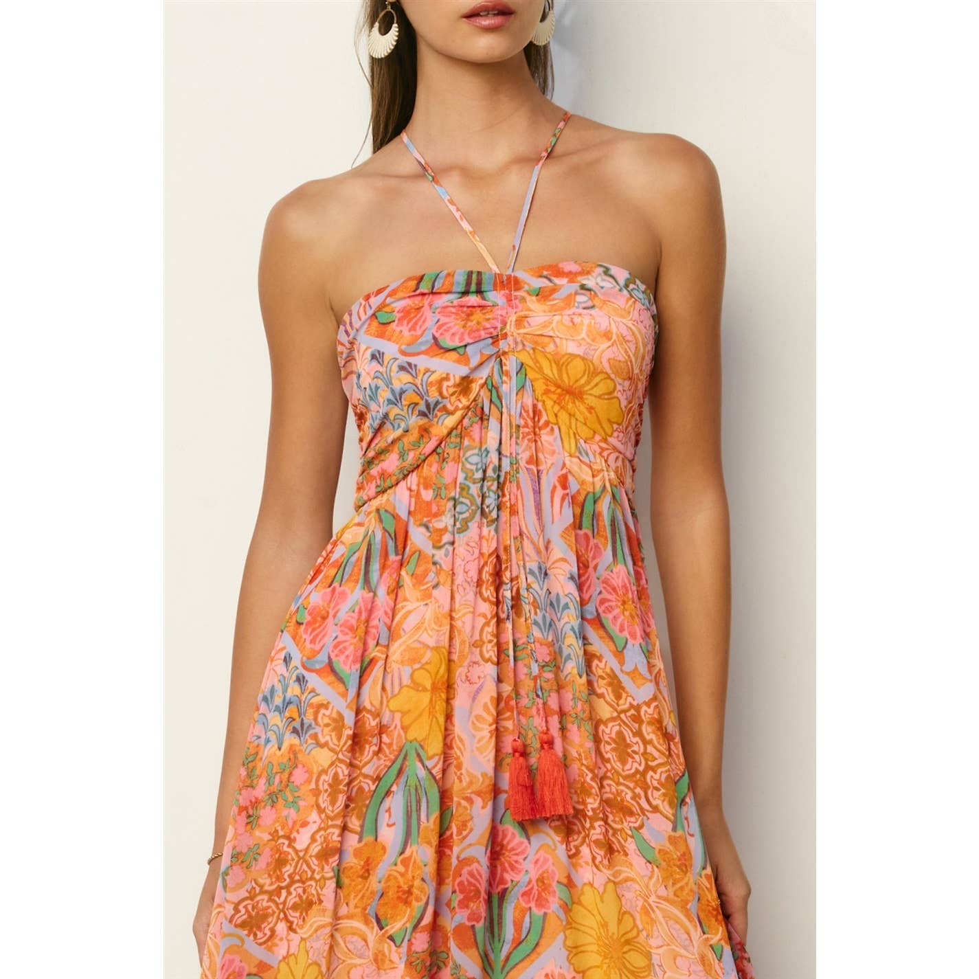 SUMMER GARDEN Selene Ruched Maxi Dress