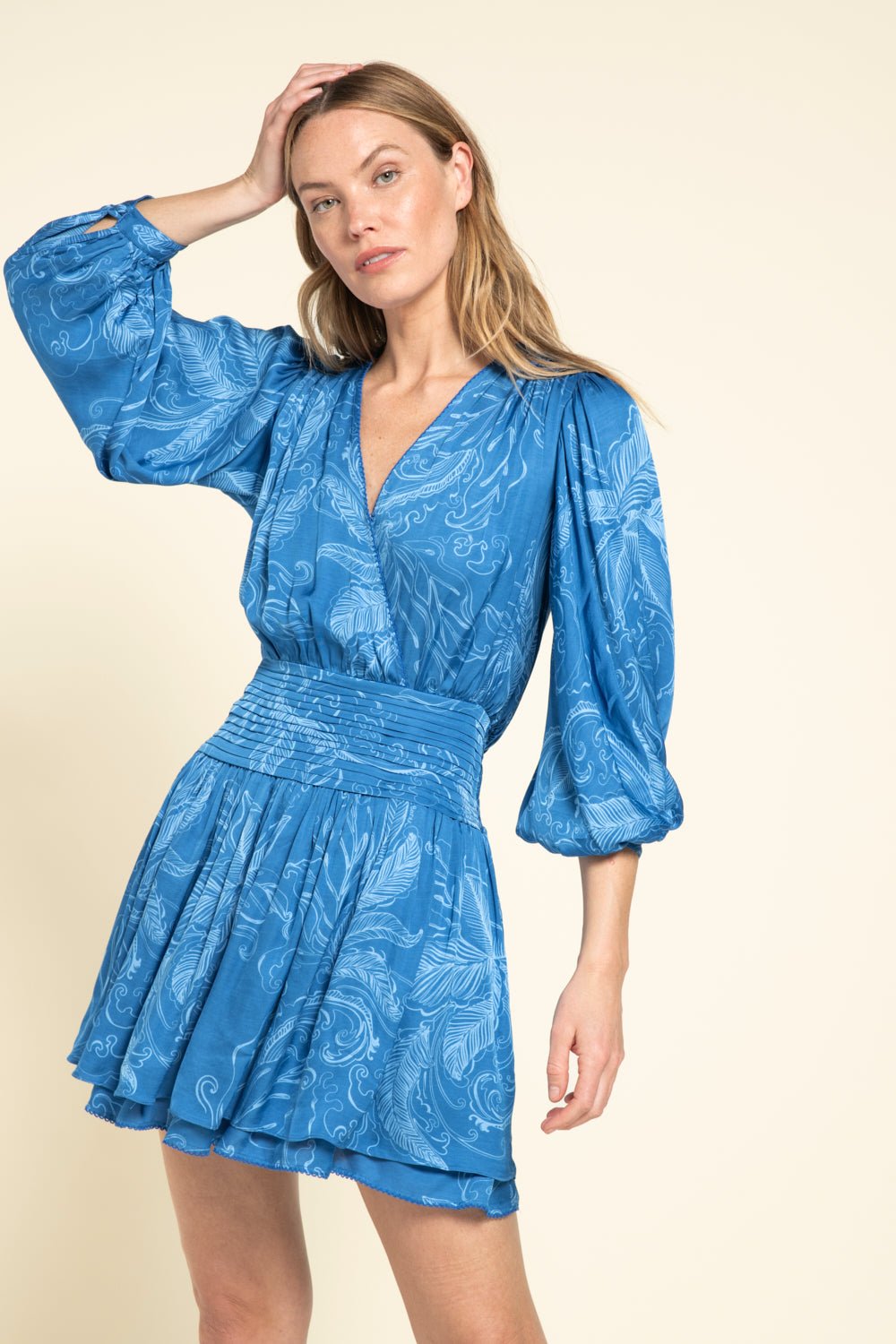 Blue Reef Colleen Jacquard Mini Dress in Indigo