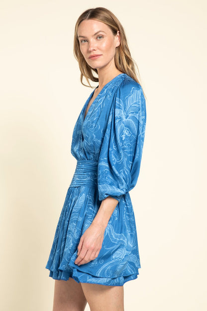 Blue Reef Colleen Jacquard Mini Dress in Indigo