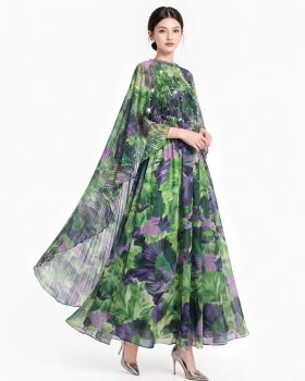 Margot Printed Sling Dress with Shawl Set