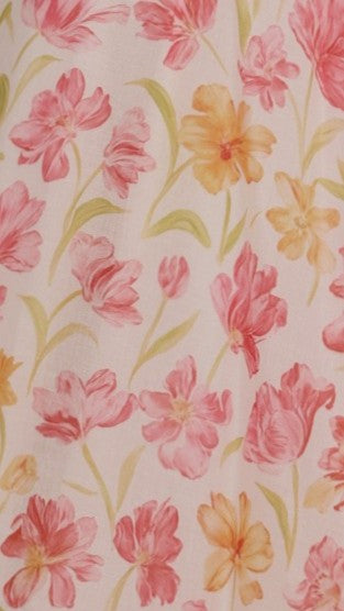 Pink/Yellow Flower Rahima Floral Maxi Dress