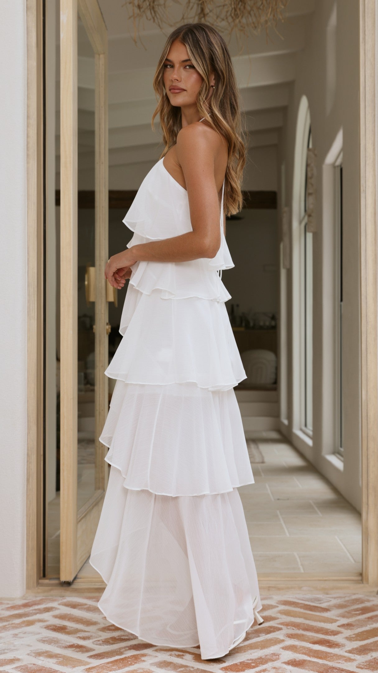 White Margot Lilac Floral Maxi Dress