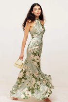Vivienne Floral Halter Maxi Dress
