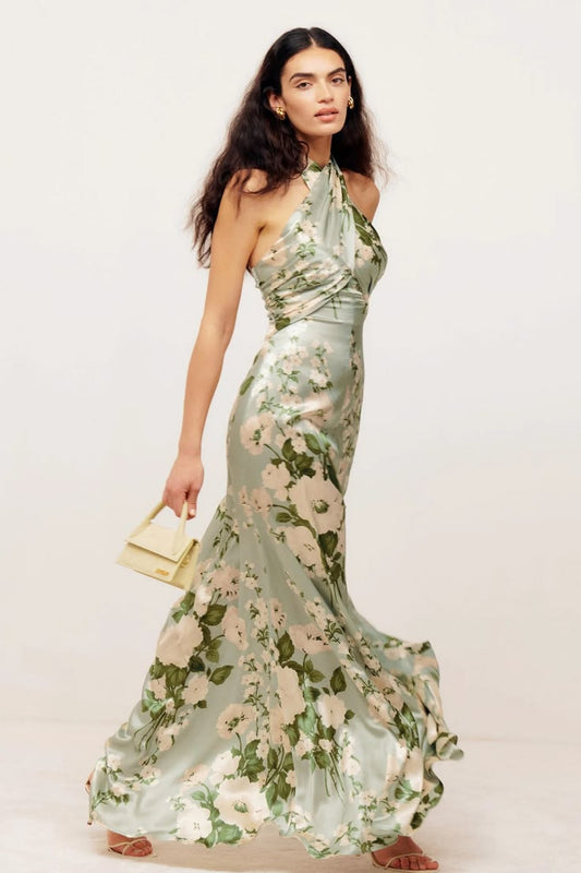 Vivienne Floral Halter Maxi Dress