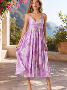 Violet Floral Midi Dress