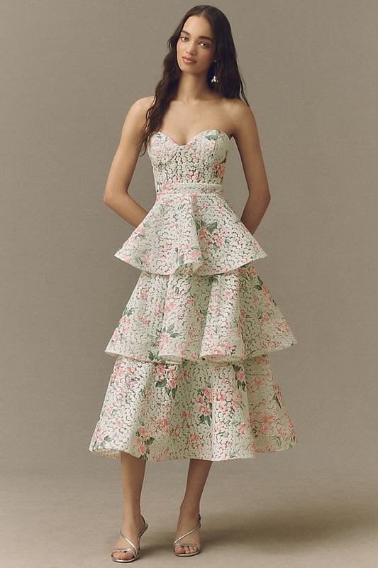 Margot Floral Strapless Dress