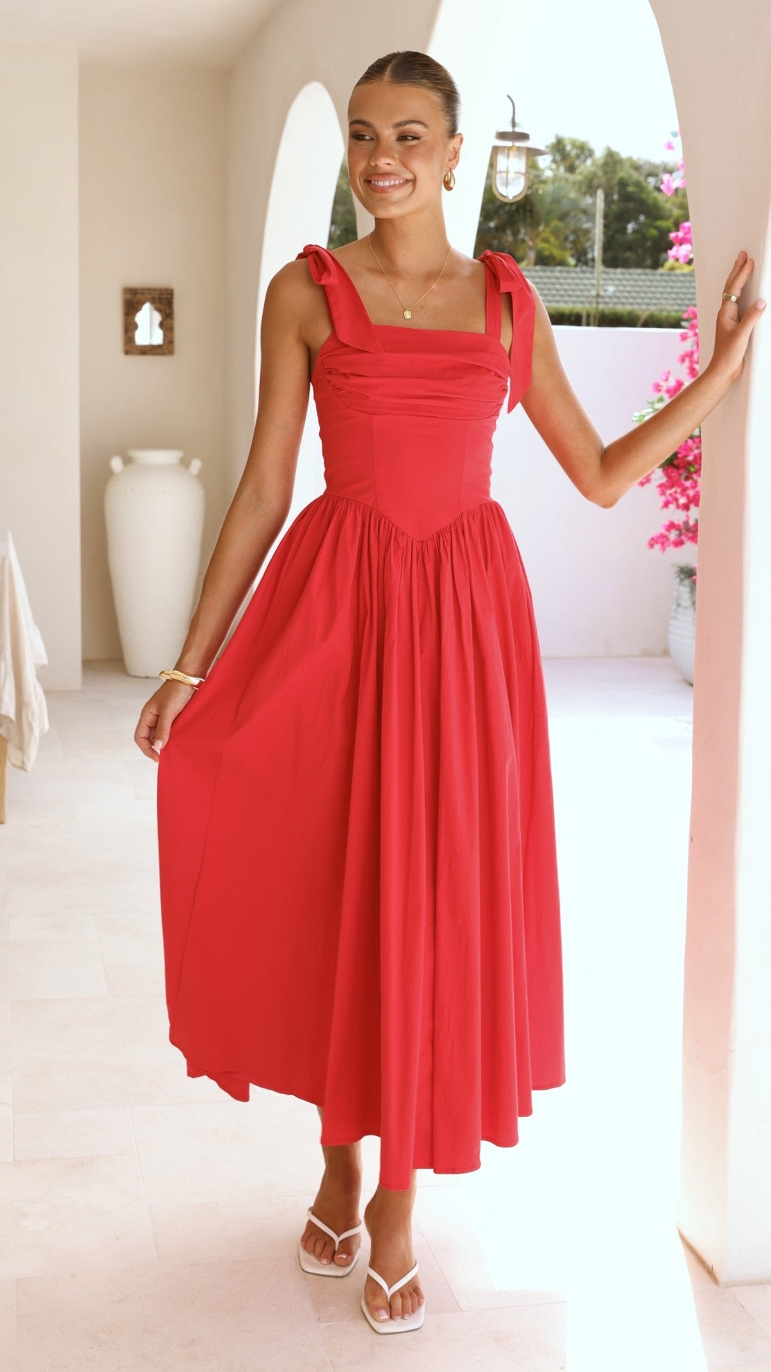 Red Haisley Pink Maxi Dress