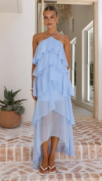 Blue Margot Lilac Floral Maxi Dress