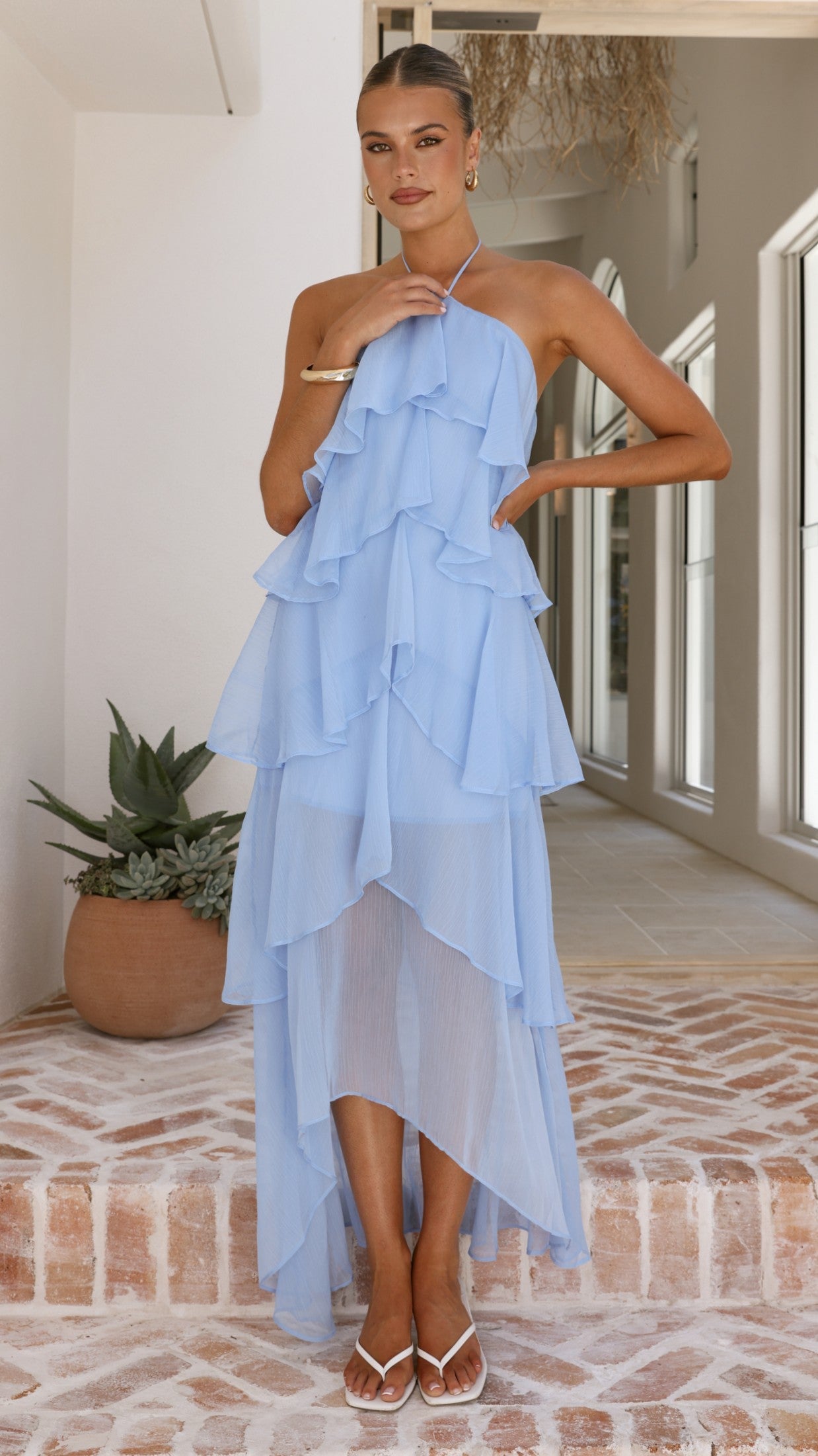 Blue Margot Lilac Floral Maxi Dress