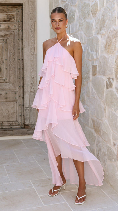 Pink Margot Lilac Floral Maxi Dress