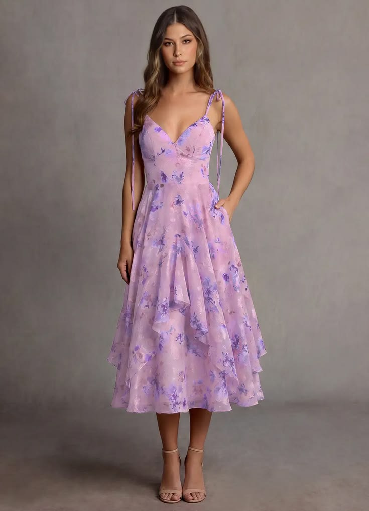 Harmony Purple Midi Dress