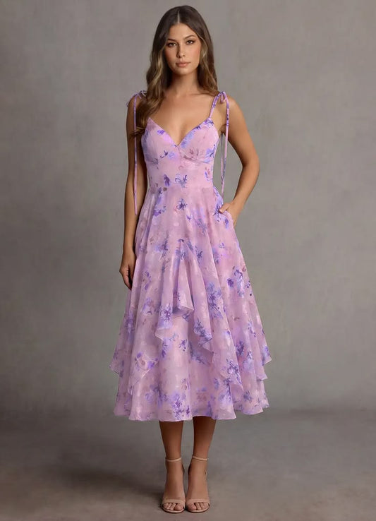 Harmony Purple Midi Dress