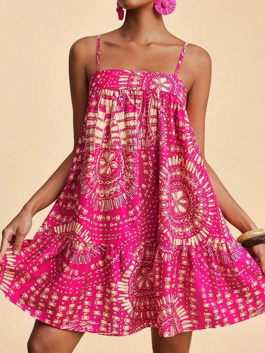 Margot Printed Boho Mini Dress