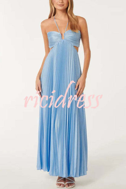 Blue Ophelia Satin Maxi Dress