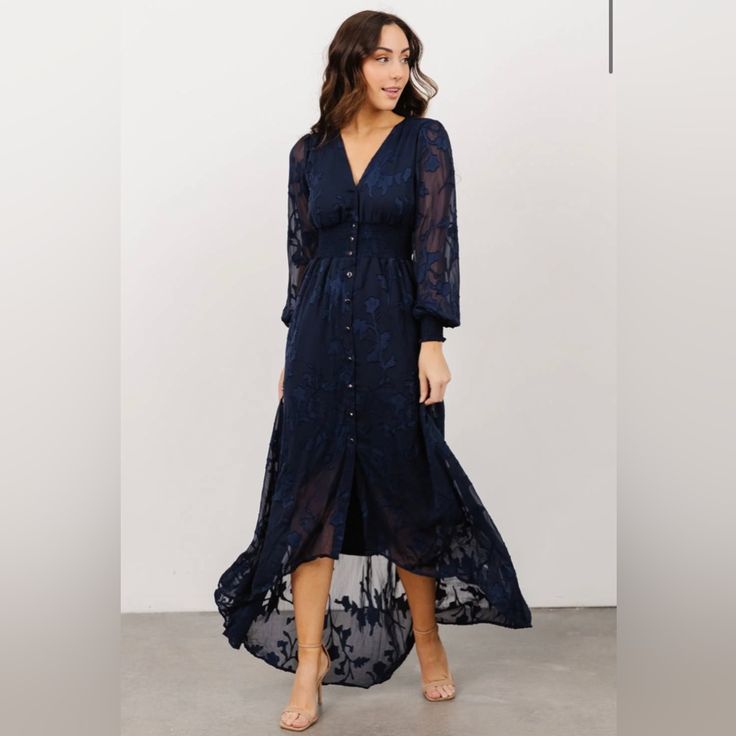 Mayfair High-Low Maxi Dress in Baltic Blue