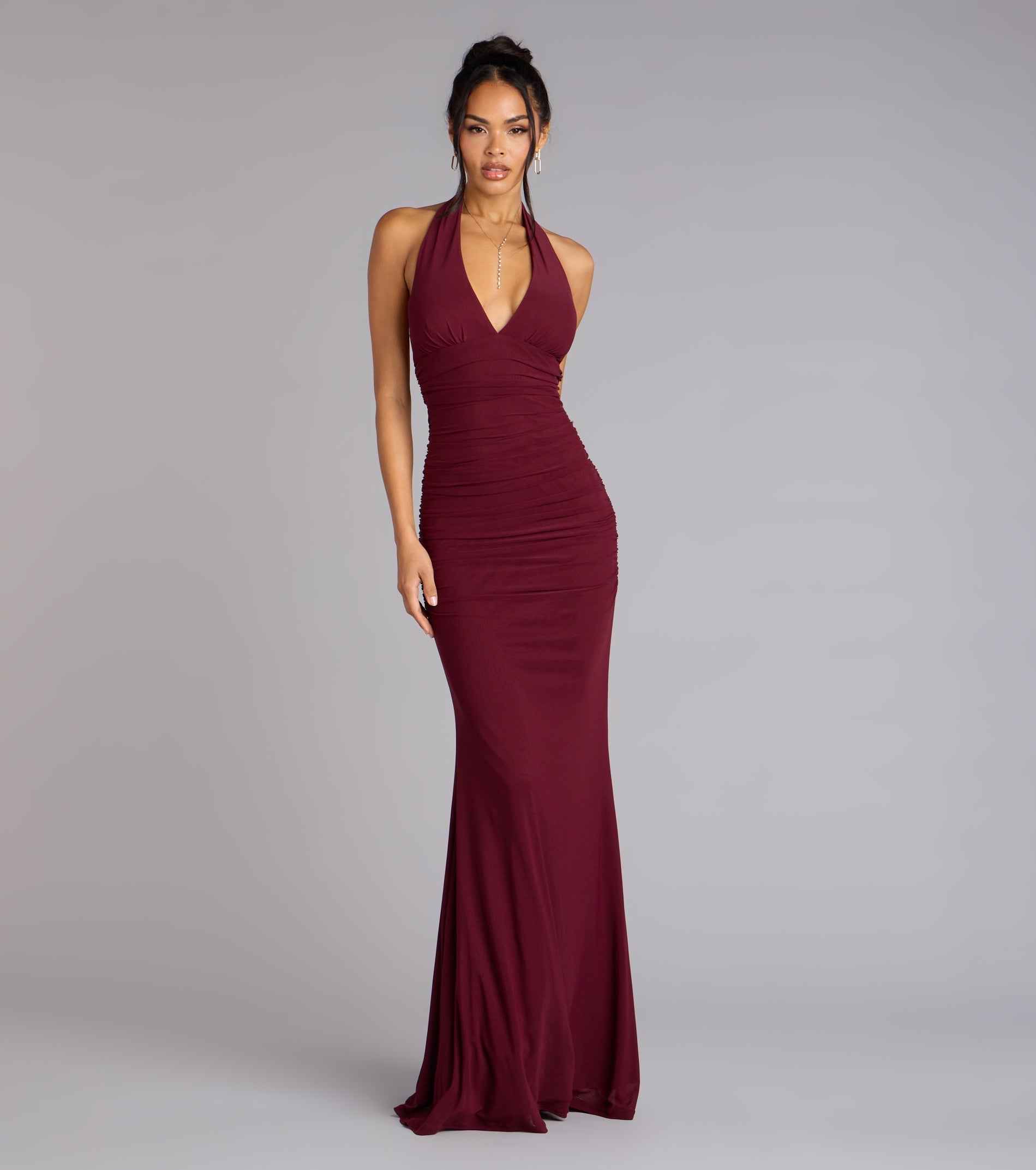 BLACK Juliana Mesh Strappy Back Formal Dress