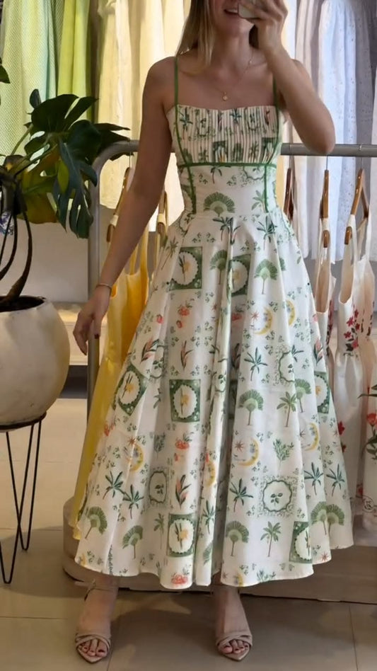 Botanica Linen Flare Maxi Dress