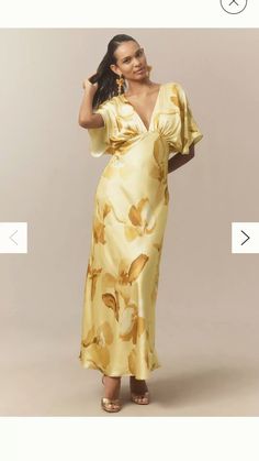 Amelia Deep-V Satin Gown