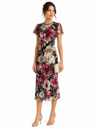 Liliana Floral Mesh Midi Dress