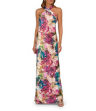 Adrianna Halter Satin Gown