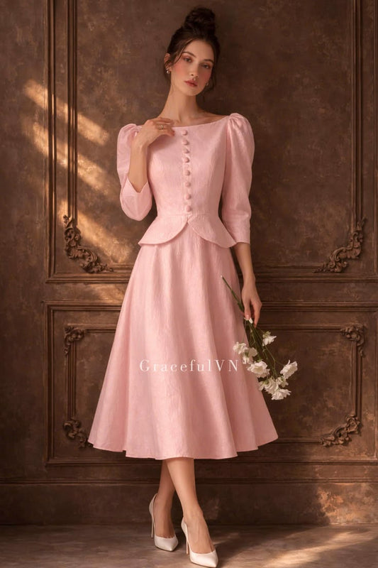 Adelaide Linen Boat Neck Dress