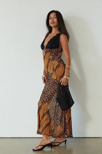 FINAL SALE Clara Maxi Dress in Multi-Black