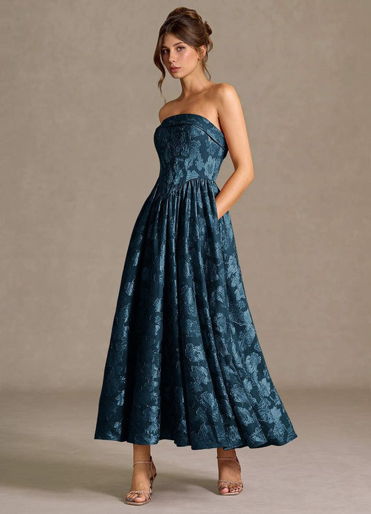 Mila Navy Midi Dress | Azazie