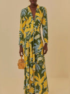 Adriana Tropical Silk Maxi Dress