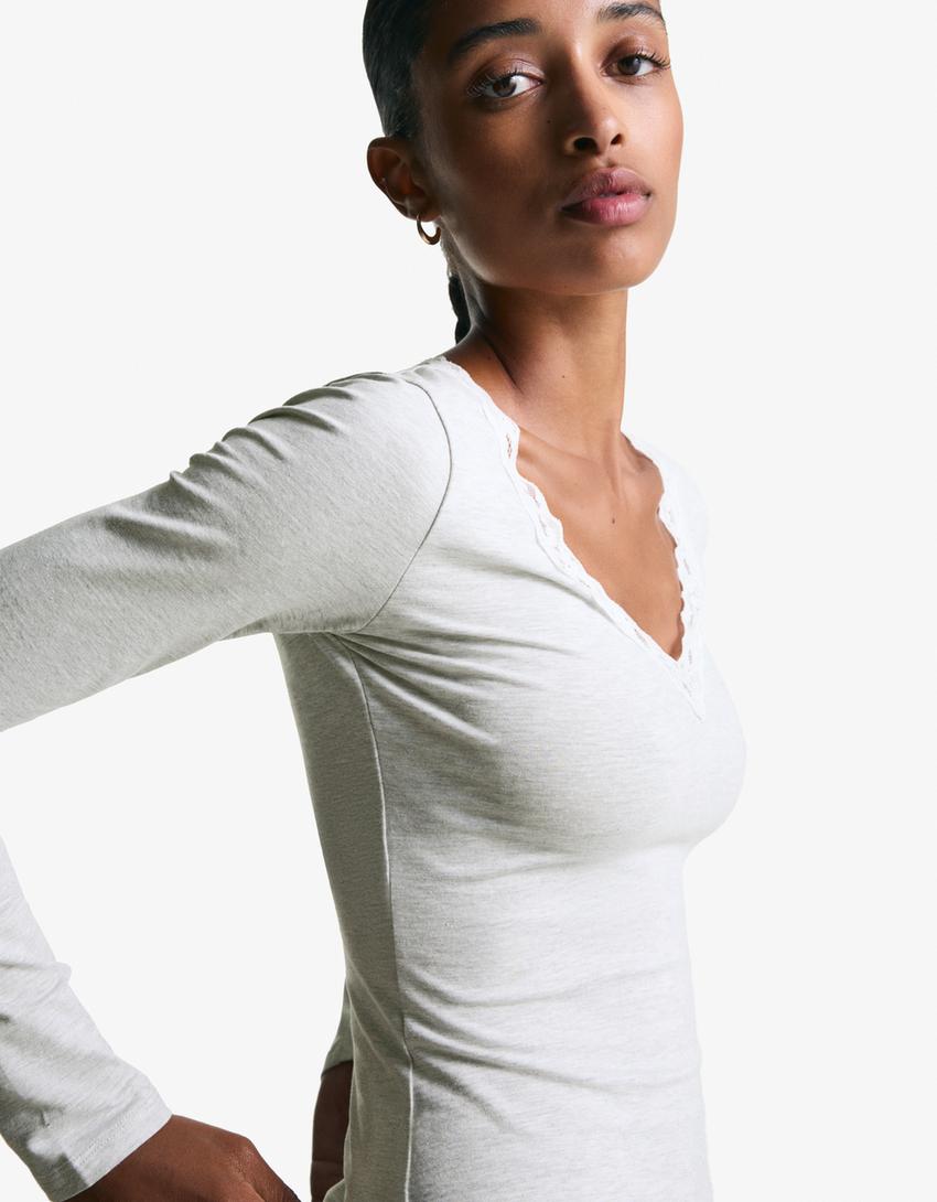 Long sleeve lace Top