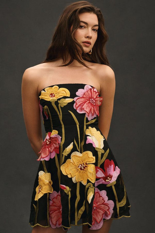 Margot Floral Organza Mini Dress
