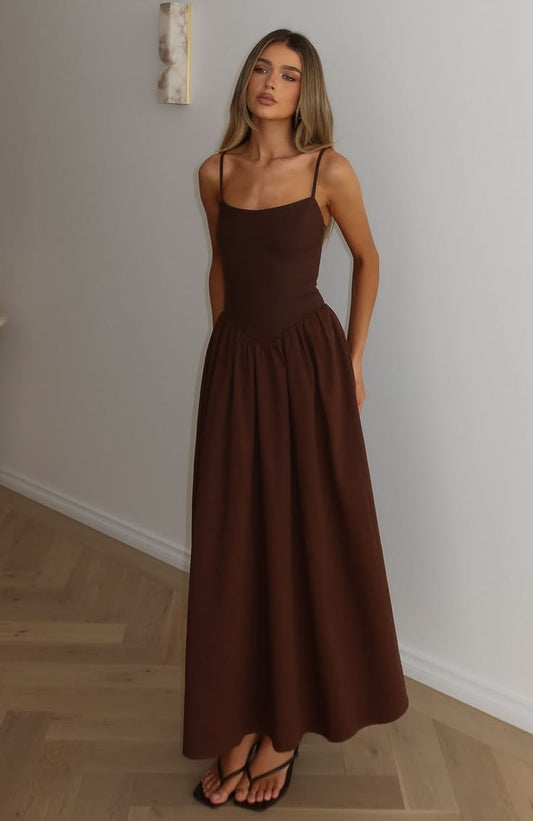 Sundrift Maxi Dress Chocolate - XL