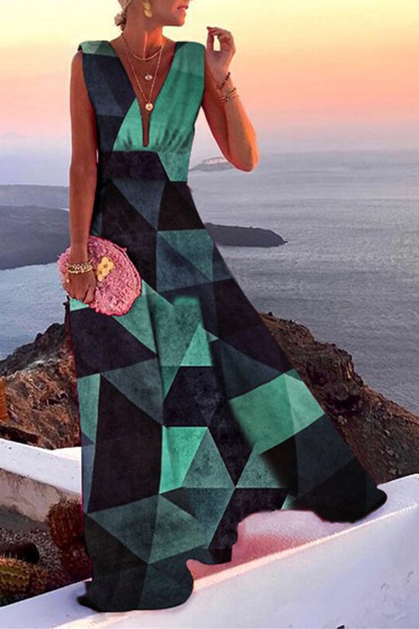 Rose red Evangeline V-Neck Maxi Dress