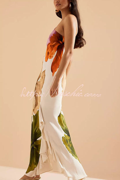 White Valentina Floral Maxi Slip Dress
