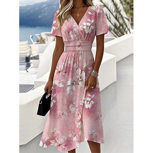 Arabella Floral A-Line Wrap Dress