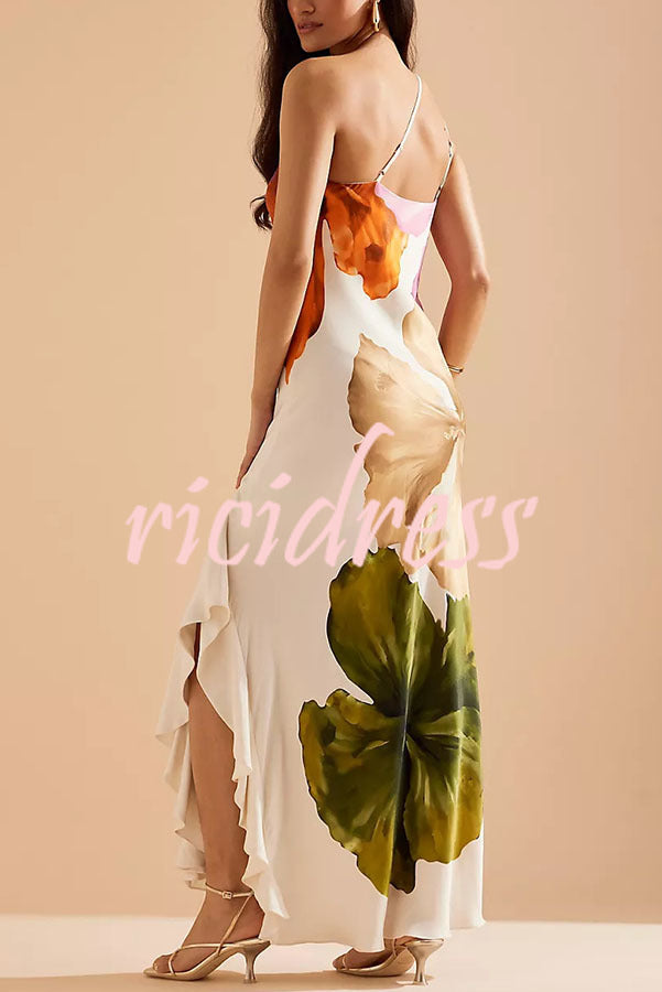 White Arabella Floral Maxi Slip Dress