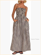 Margot Striped Smocked Maxi Dress