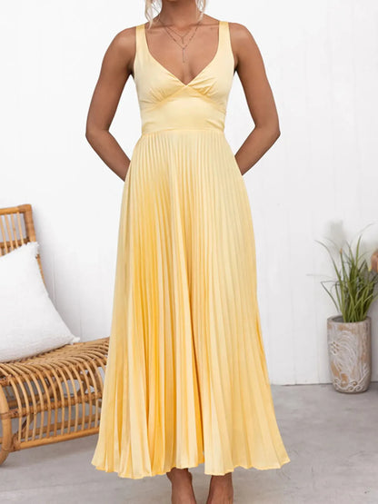 Neck Sleeveless Maxi Dress Margot Pleated Maxi Dress