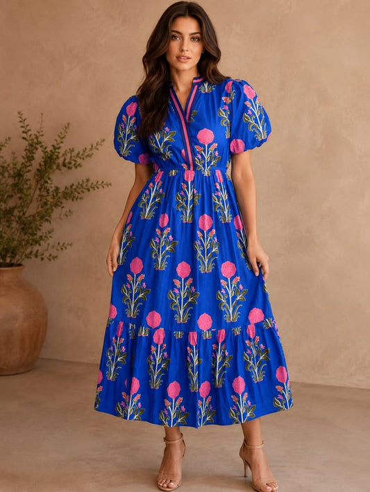 Margot Sky Floral Maxi Dress