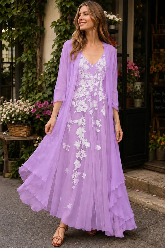 Flowing Printed Summer Dress with Matching Maxi Skirt