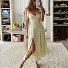 House Of Cb Dresses | House Of Cb Pastel Yellow Floral Summer Ribbon Alicia Midi Dress | Color: Pink/Yellow | Size: Xs