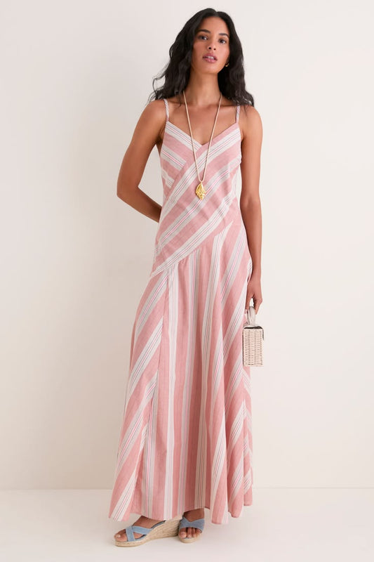 Sicilian Stripe Florentia Maxi Dress - Sicilian Stripe / S