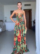 Margot Abstract Print Wrap Maxi Dress