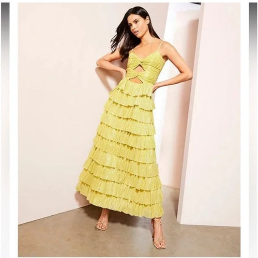 Grace Metallic Plissé Sweetheart Dress